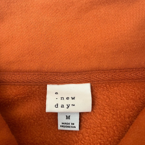 A New Day Burnt Orange 1/4 Zip Pullover Sweatshirt - Picture 3 of 6